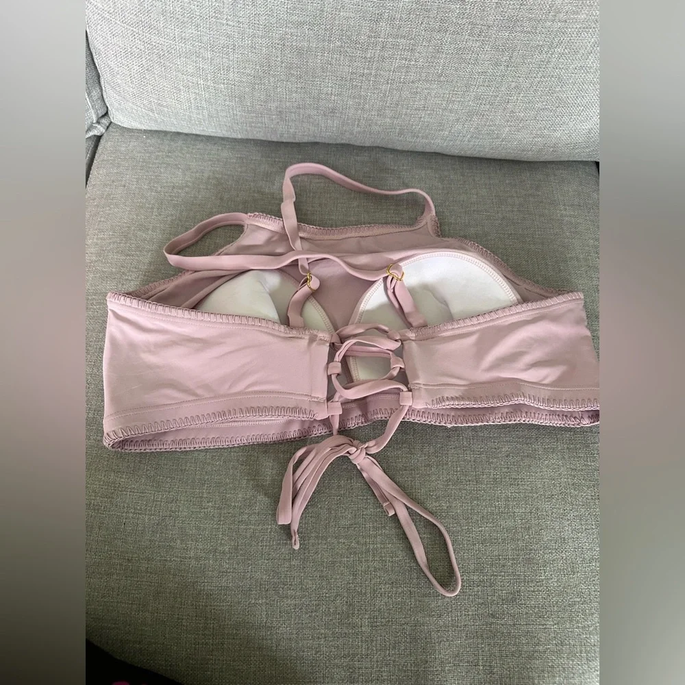 Women’s Crochet Bralette/Swim Top - Dusty Rose - Picture 3 of 4